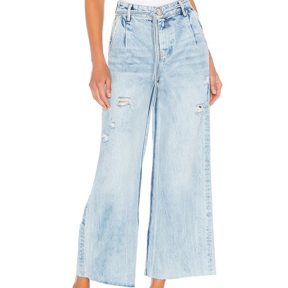 Free People Women's Blue Kinsey Crop Jean - Picture 2 of 3